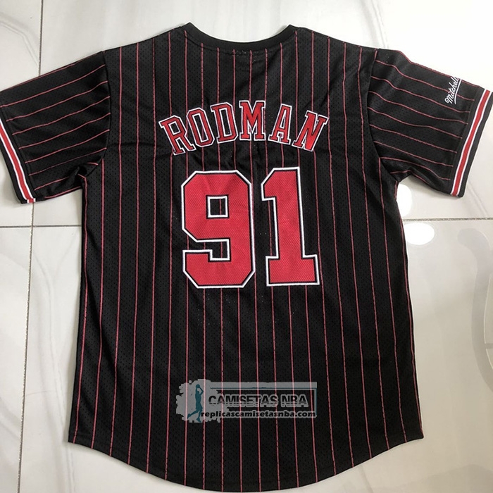 Camiseta Manga Corta Chicago Bulls Dennis Rodman NO 91 Negro